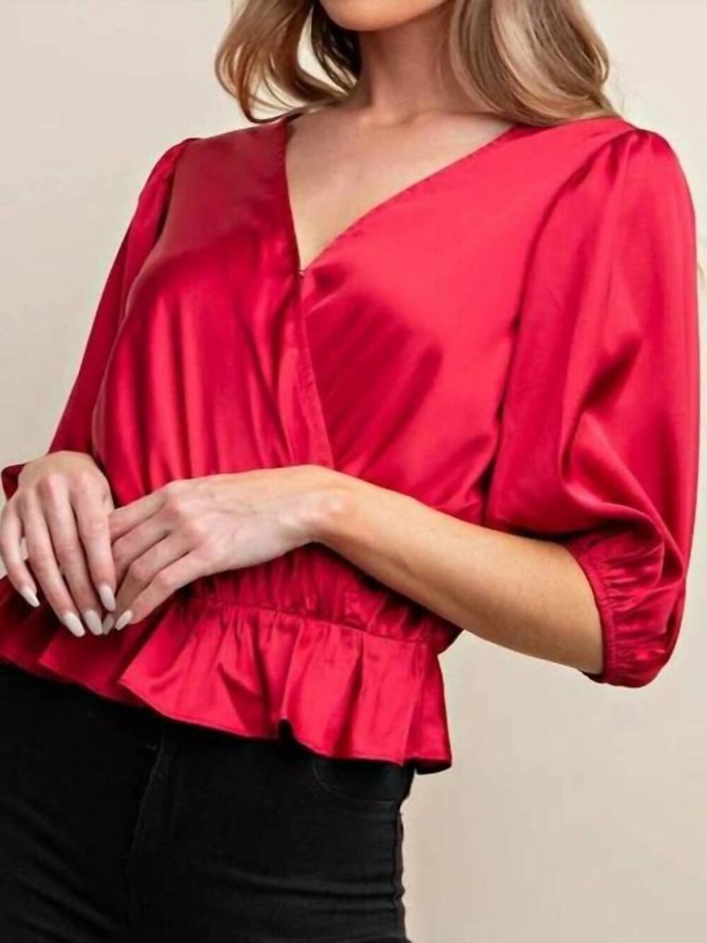KORI Satin Bodysuit Top